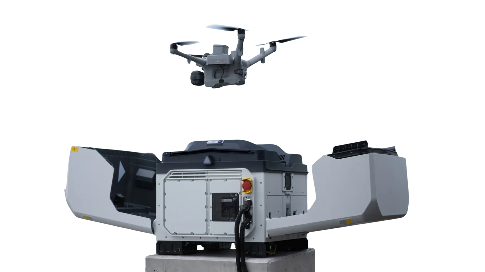 Dron y estación autónoma de despegue y aterrizaje